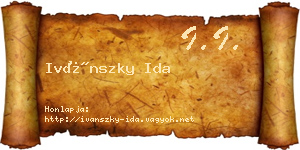 Ivánszky Ida névjegykártya