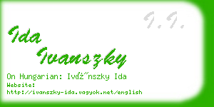 ida ivanszky business card